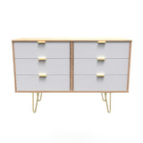 Linear 5 Drawer Chest with Gold Hairpin Legs - Welcome Furniture