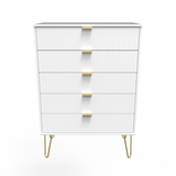 Linear 5 Drawer Chest with Gold Hairpin Legs - Welcome Furniture