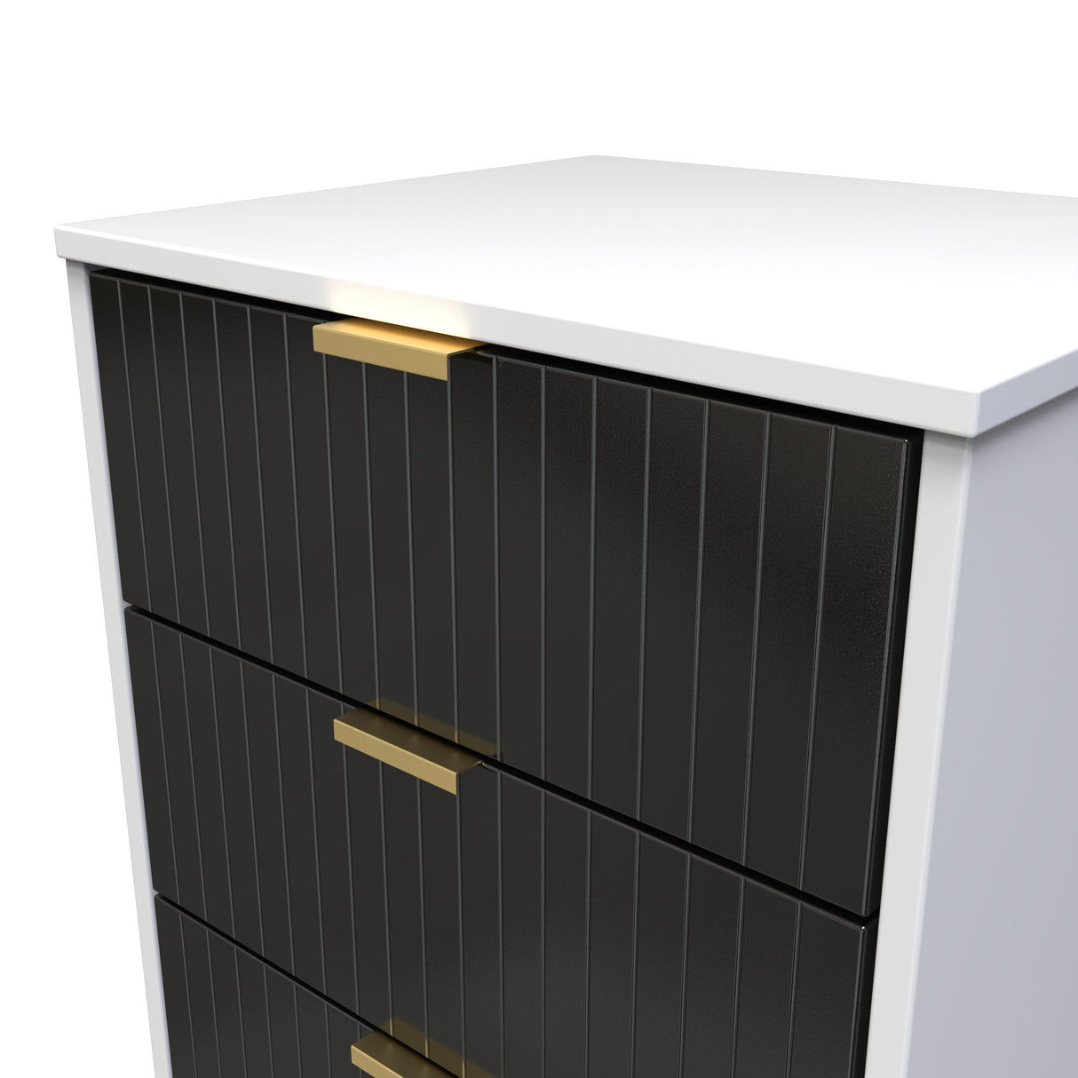Linear 5 Drawer Narrow Chest with Gold Hairpin Legs - Welcome Furniture