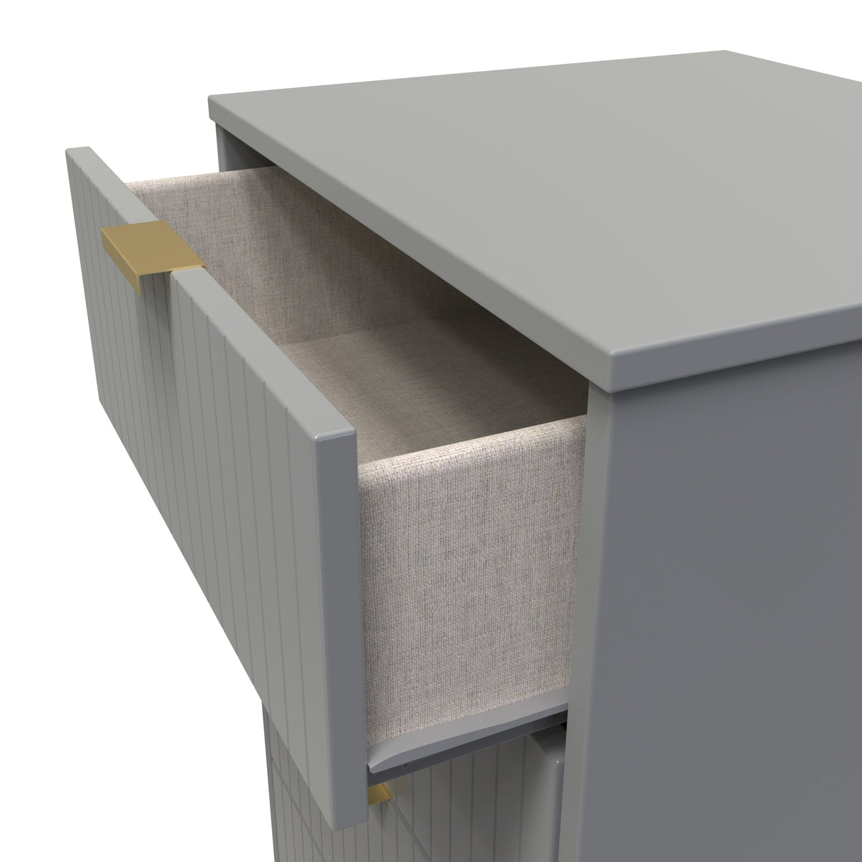 Linear 5 Drawer Narrow Chest with Gold Hairpin Legs - Welcome Furniture