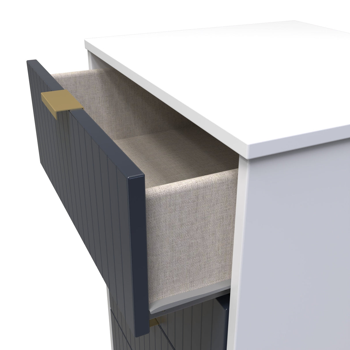 Linear 5 Drawer Narrow Chest with Gold Hairpin Legs - Welcome Furniture