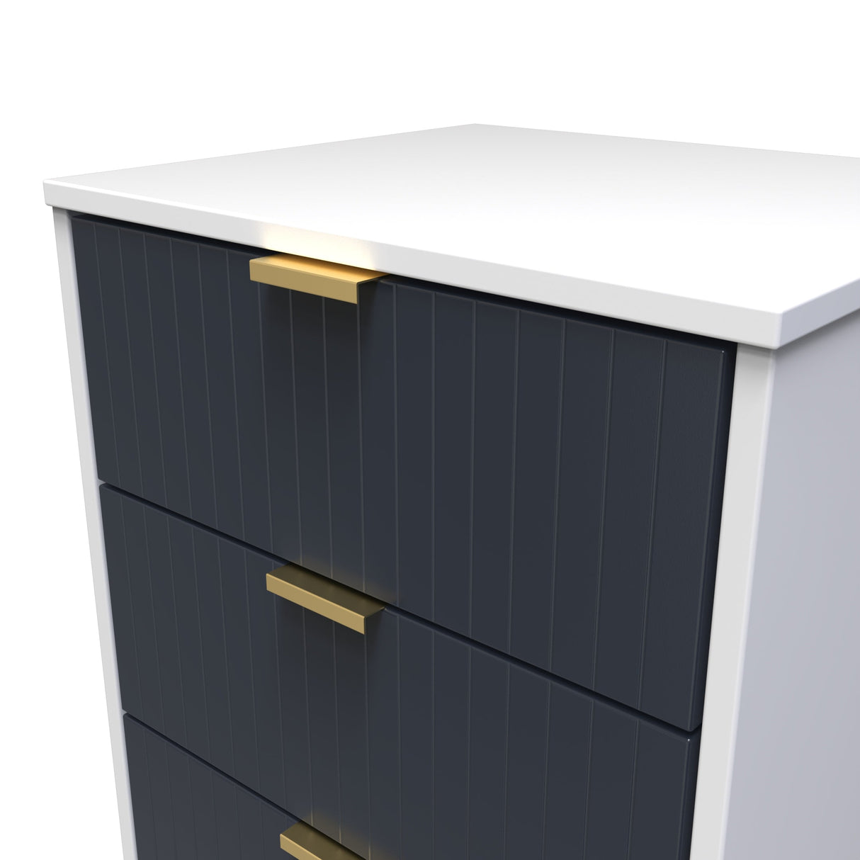 Linear 5 Drawer Narrow Chest with Gold Hairpin Legs - Welcome Furniture
