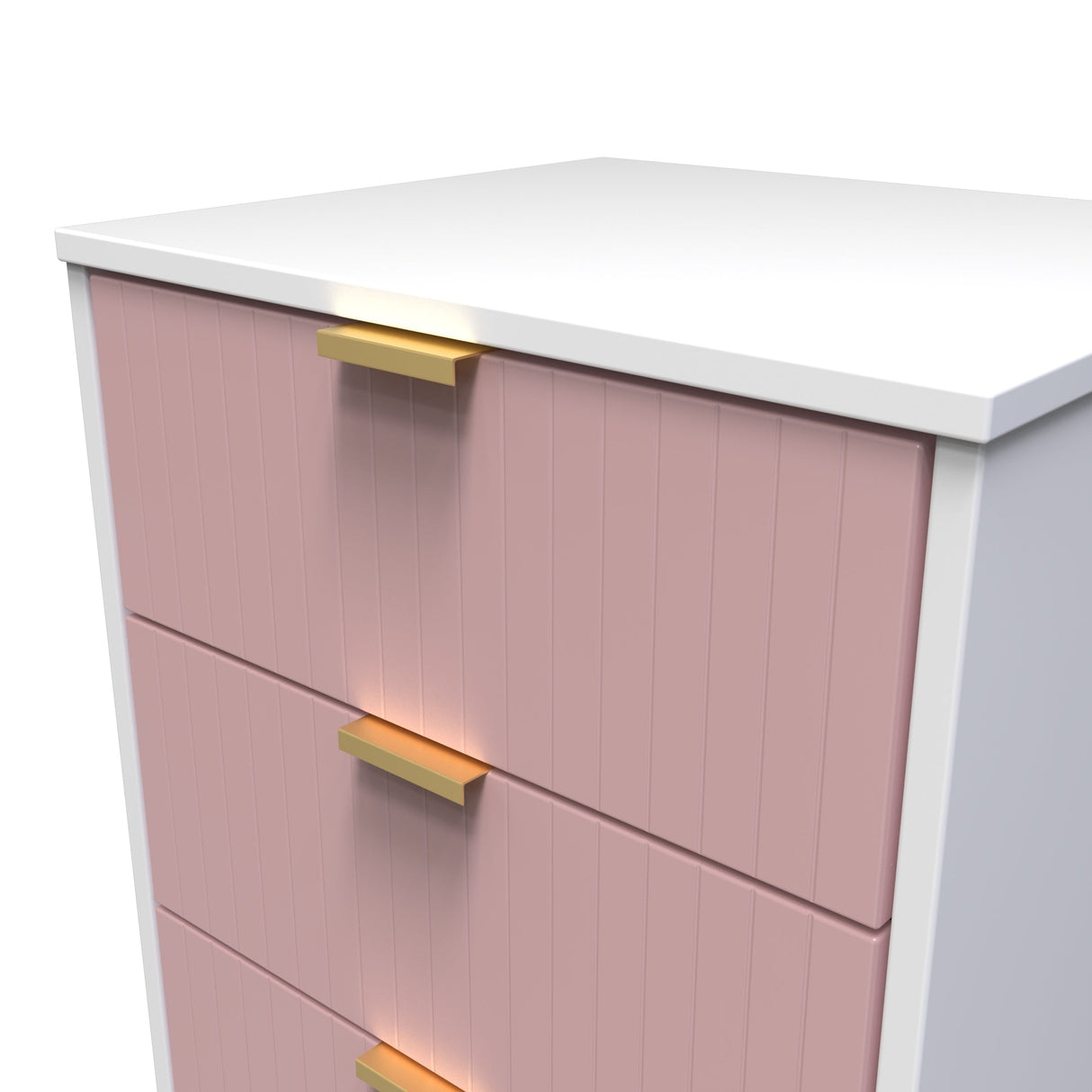 Linear 5 Drawer Narrow Chest with Gold Hairpin Legs - Welcome Furniture