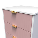 Linear 5 Drawer Narrow Chest with Gold Hairpin Legs - Welcome Furniture