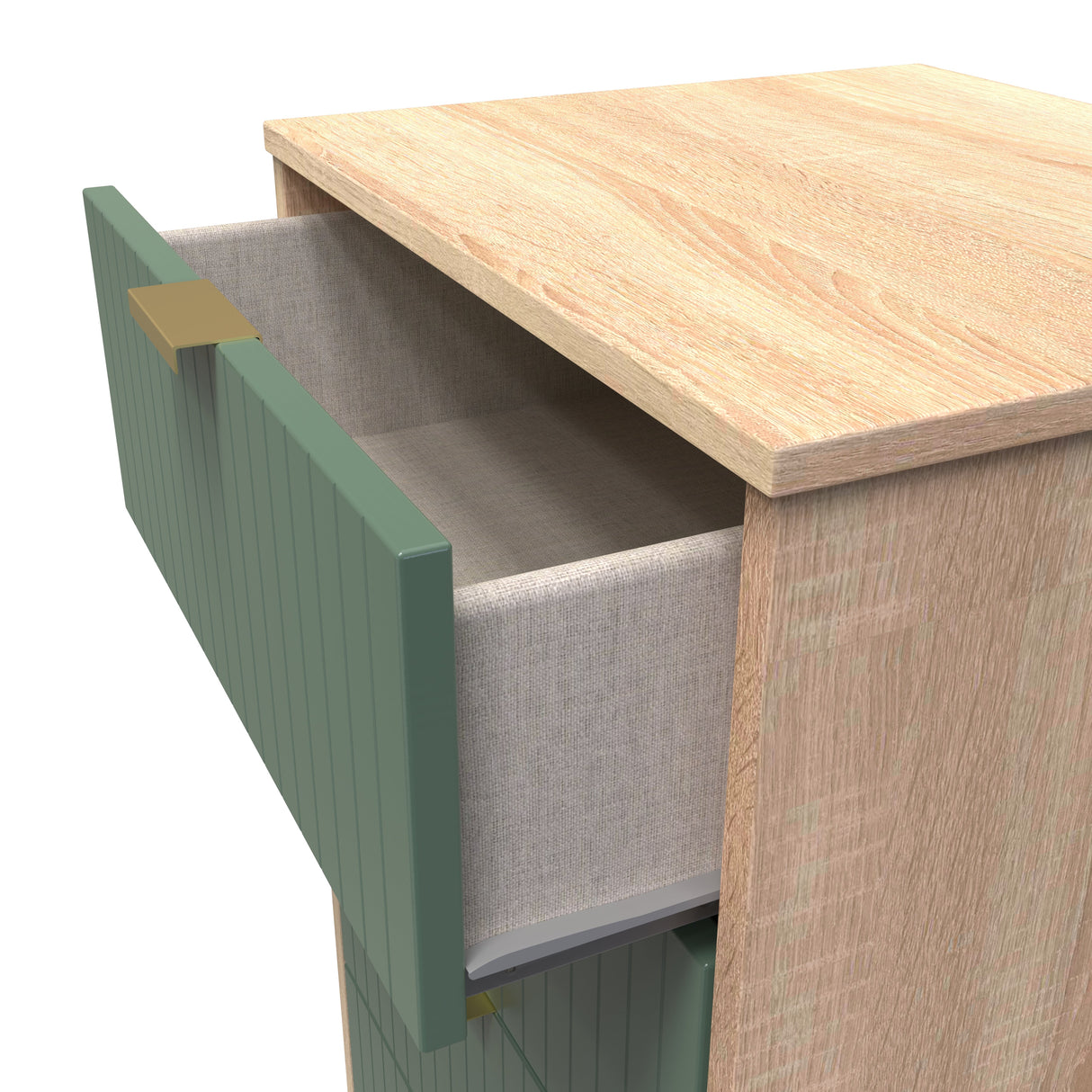 Linear 5 Drawer Narrow Chest with Gold Hairpin Legs - Welcome Furniture