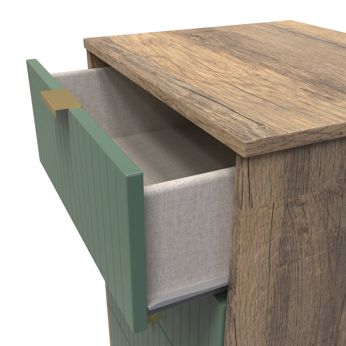 Linear 5 Drawer Narrow Chest with Gold Hairpin Legs - Welcome Furniture