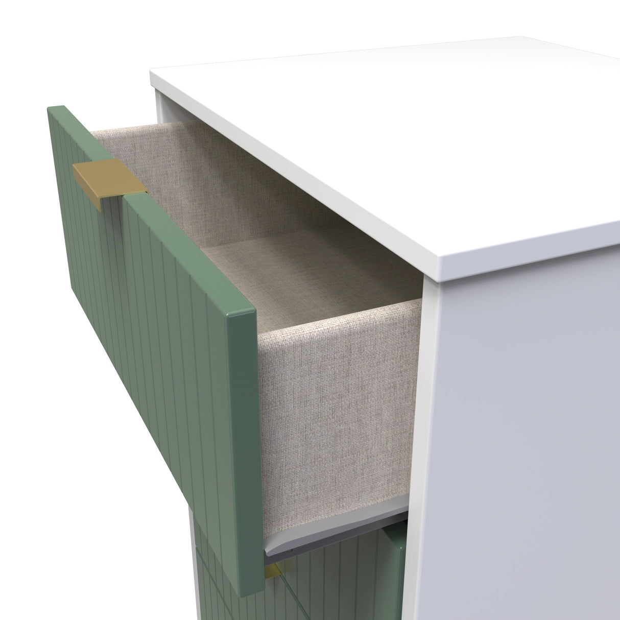 Linear 5 Drawer Narrow Chest with Gold Hairpin Legs - Welcome Furniture