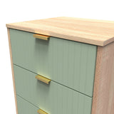 Linear 5 Drawer Narrow Chest with Gold Hairpin Legs - Welcome Furniture