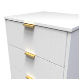 Linear 5 Drawer Narrow Chest with Gold Hairpin Legs - Welcome Furniture