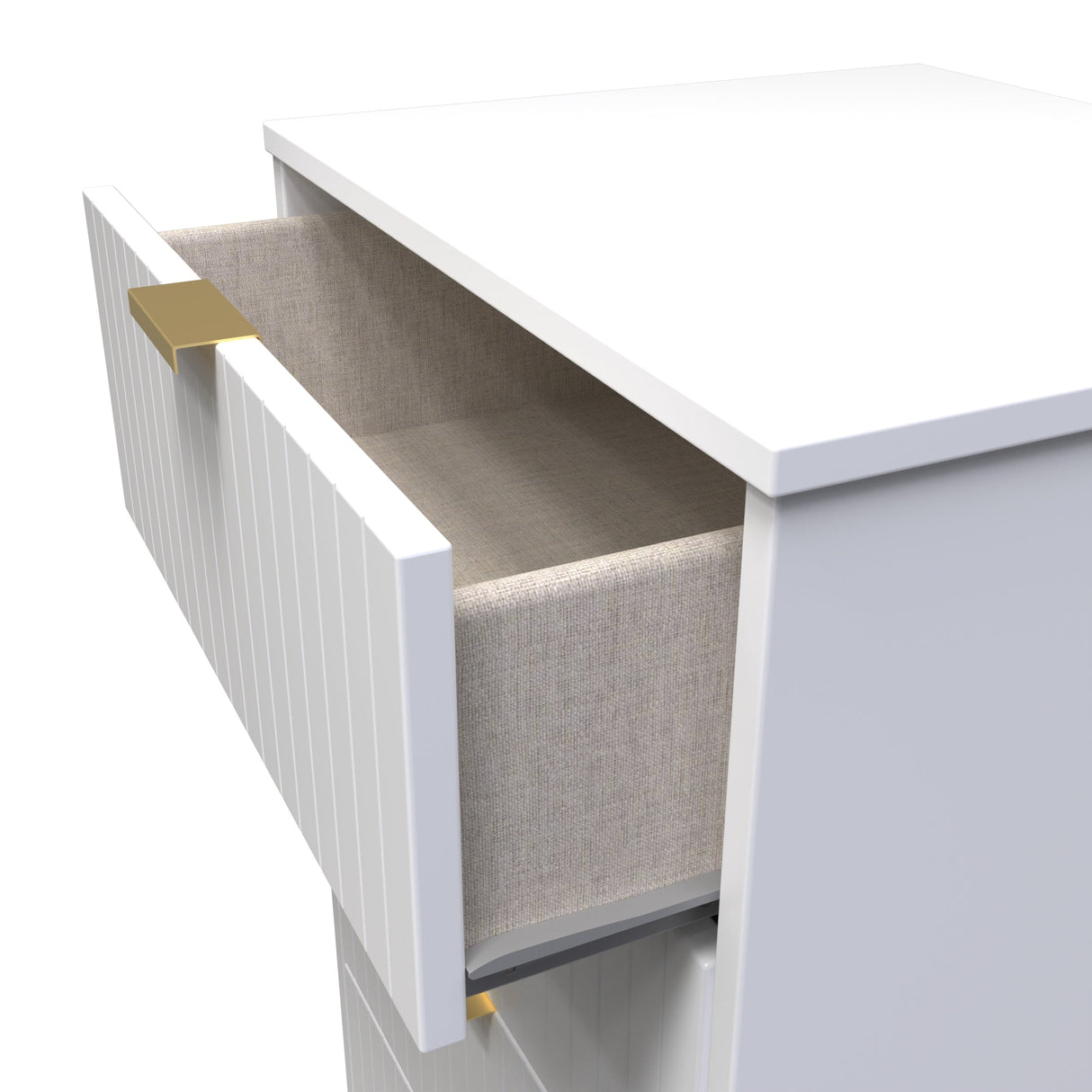 Linear 5 Drawer Narrow Chest with Gold Hairpin Legs - Welcome Furniture