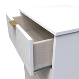 Linear 5 Drawer Narrow Chest with Gold Hairpin Legs - Welcome Furniture
