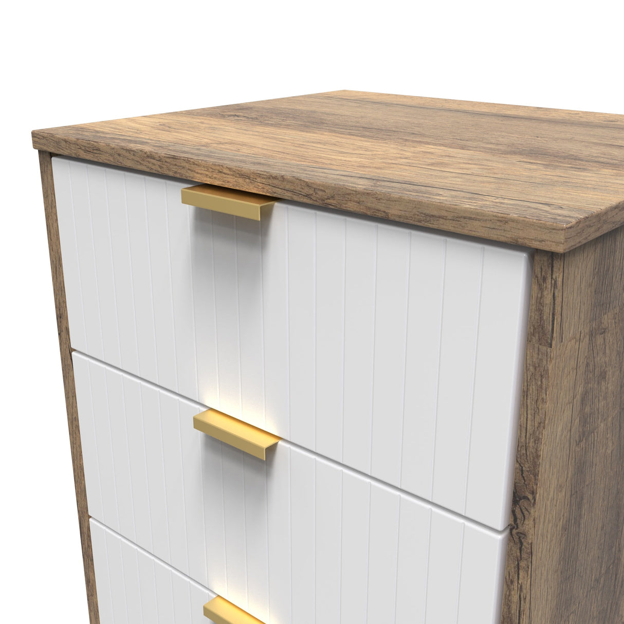 Linear 5 Drawer Narrow Chest with Gold Hairpin Legs - Welcome Furniture