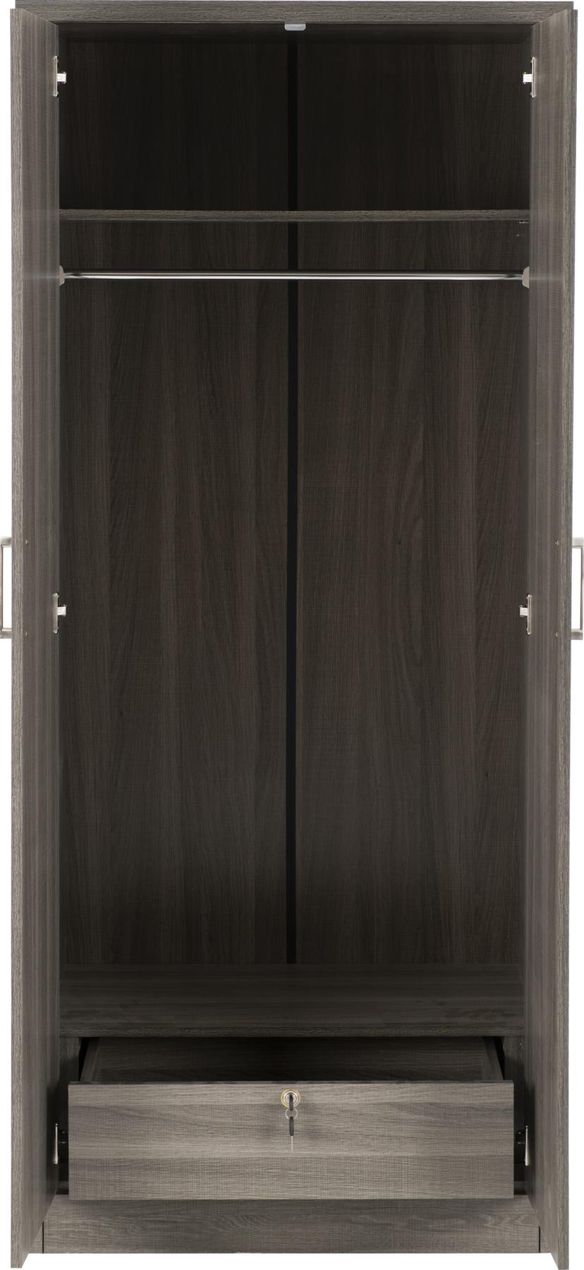 Lisbon 2 Door Double Wardrobe - Seconique