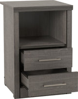 Lisbon 2 Drawer 1 Shelf Bedside Table - Seconique