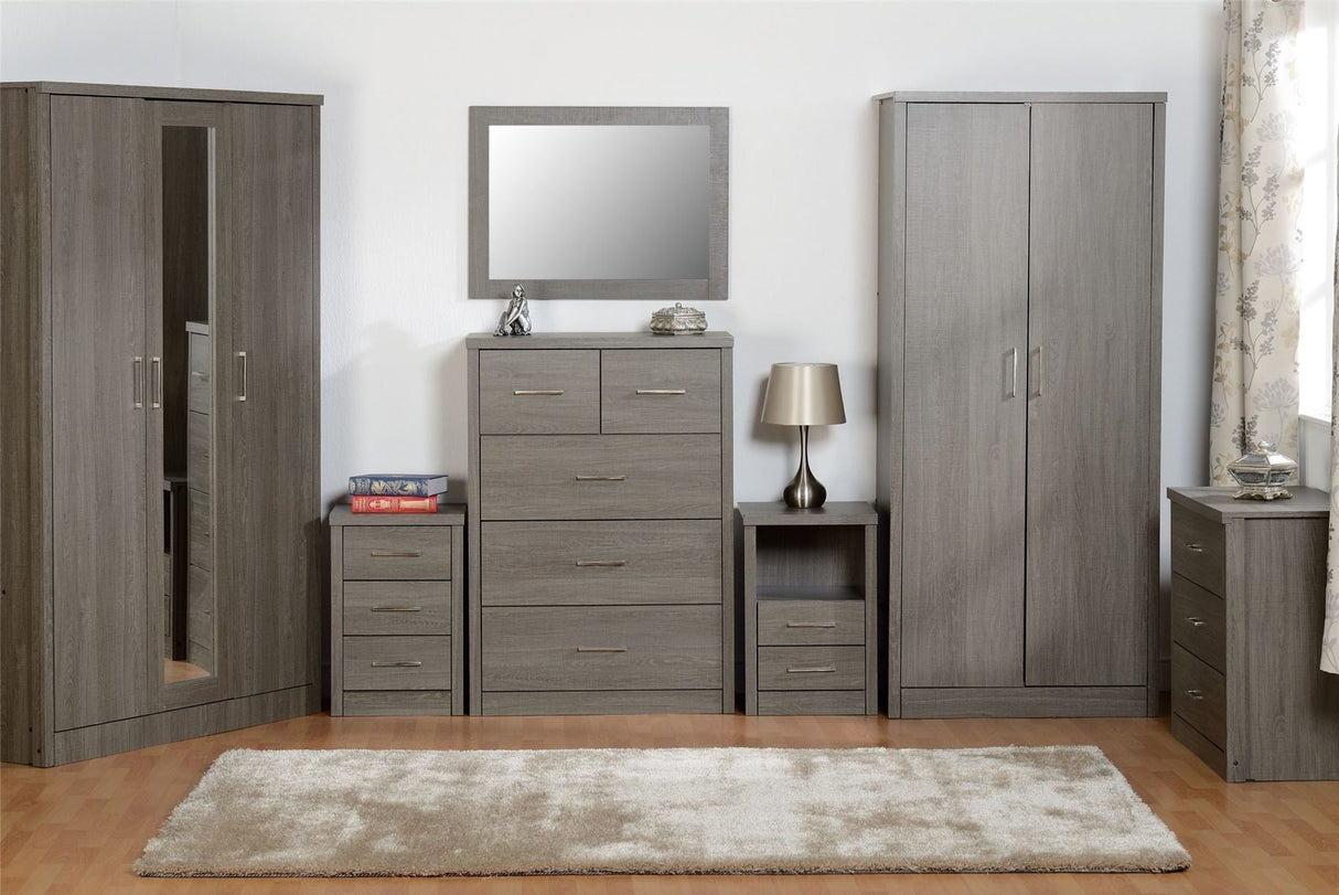 Lisbon 2 Drawer 1 Shelf Bedside Table - Seconique