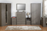 Lisbon 2 Drawer 1 Shelf Bedside Table - Seconique