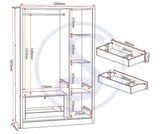 Lisbon 3 Door Triple Wardrobe - Seconique