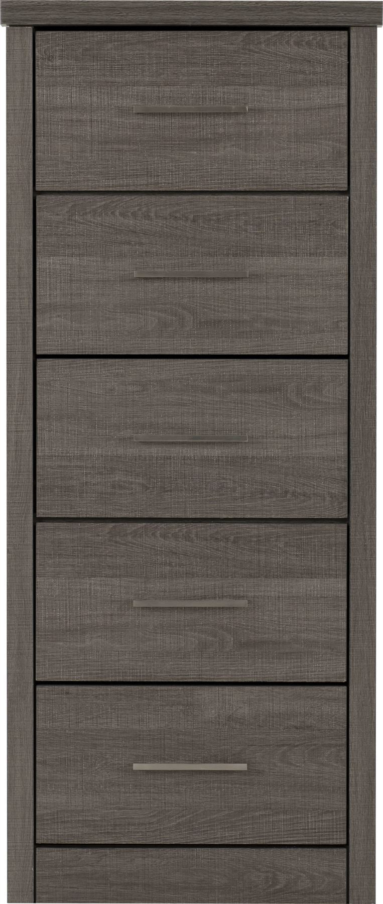 Lisbon 5 Drawer Narrow Tallboy Chest - Seconique