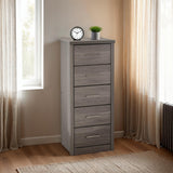 Lisbon 5 Drawer Narrow Tallboy Chest - Seconique