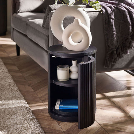 Louis Fluted Side Table With Door - Julian Bowen