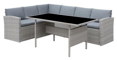Louisa Rattan Garden Corner Sofa Dining Set - TGC