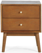 Lowry 2 Drawer Bedside Table - Julian Bowen