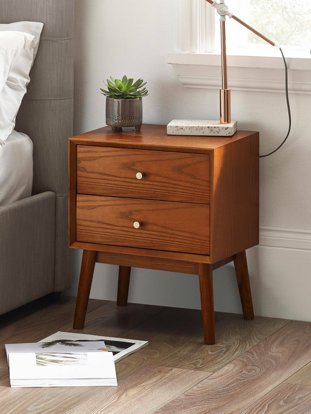 Lowry 2 Drawer Bedside Table - Julian Bowen
