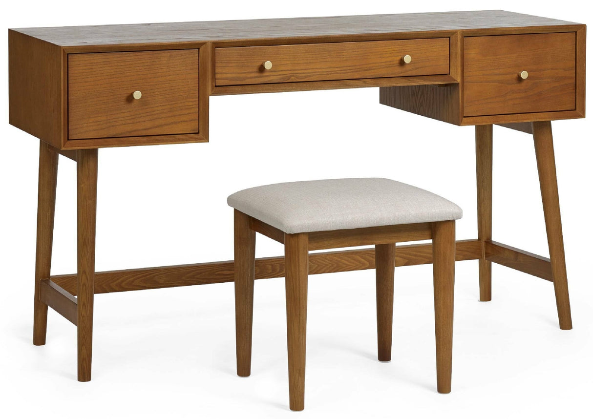 Lowry 3 Drawer Dressing Table & Stool Set - Julian Bowen