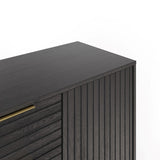 Nervata Black 2 Door 3 Drawer Sideboard with Gold Legs