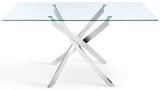 Lucy 120cm Rectangular Glass Top Dining Table - TGC