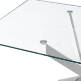 Lucy 120cm Rectangular Glass Top Dining Table - TGC
