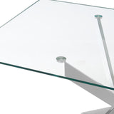Lucy 150cm Rectangular Glass Top Dining Table - TGC