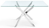 Lucy 150cm Rectangular Glass Top Dining Table - TGC