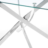 Lucy 150cm Rectangular Glass Top Dining Table - TGC