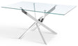 Lucy 150cm Rectangular Glass Top Dining Table - TGC