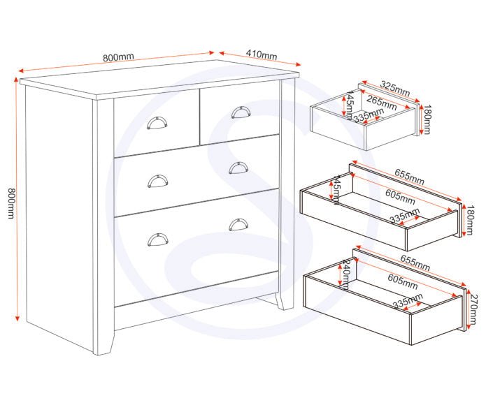 Ludlow 2+2 Drawer Chest - Seconique