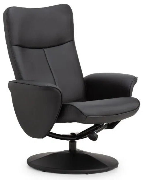 Lugano Faux Leather Swivel Recliner & Stool - Julian Bowen