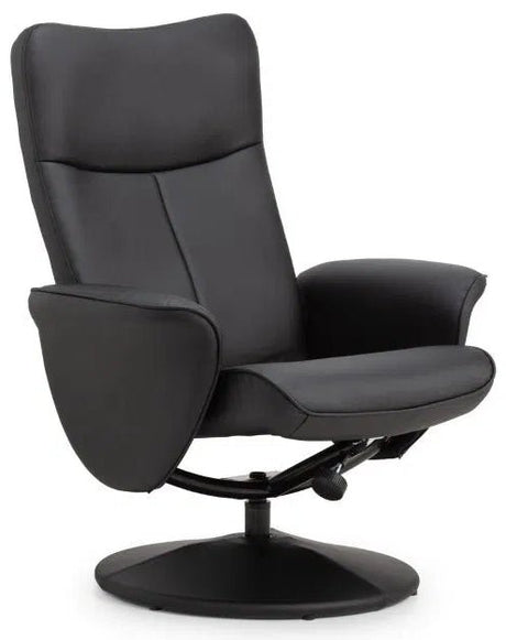 Lugano Faux Leather Swivel Recliner & Stool - Julian Bowen