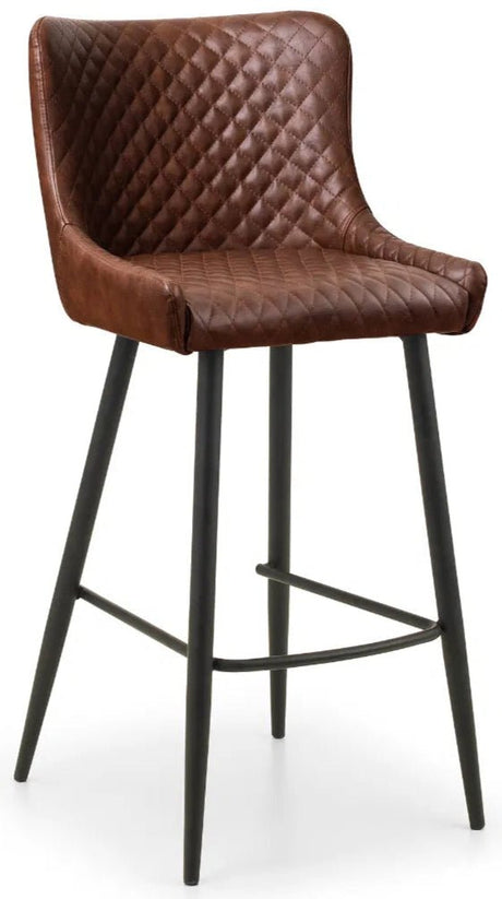 Luxe Faux Leather Bar Stool - Julian Bowen