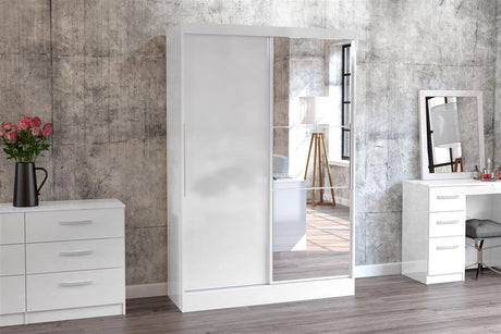 Lynx 2 Door Sliding Mirrored Wardrobe - Birlea