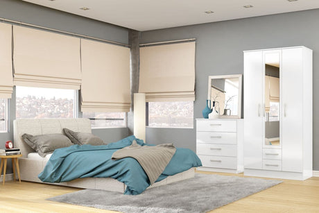 Lynx 3 Door 2 Drawer Mirrored Wardrobe - Birlea