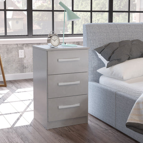 Lynx 3 Drawer Bedside Chest - Birlea