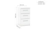 Lynx 3 Drawer Bedside Chest - Birlea