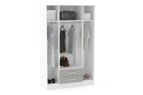 Lynx 4 Door 2 Drawer Mirrored Wardrobe - Birlea