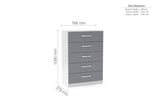 Lynx 5 Drawer Chest - Birlea
