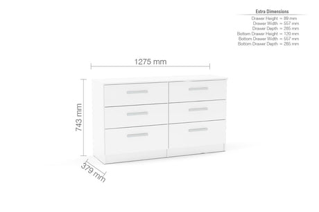 Lynx 6 Drawer Chest - Birlea