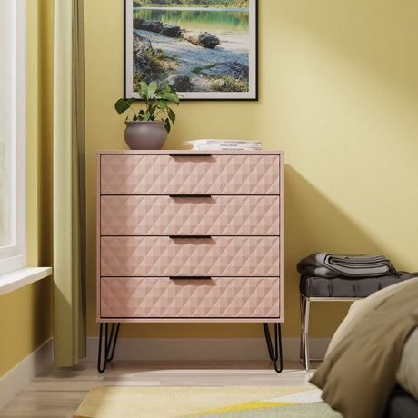 Harlequin 4 Drawer Chest with Black Hairpin Legs