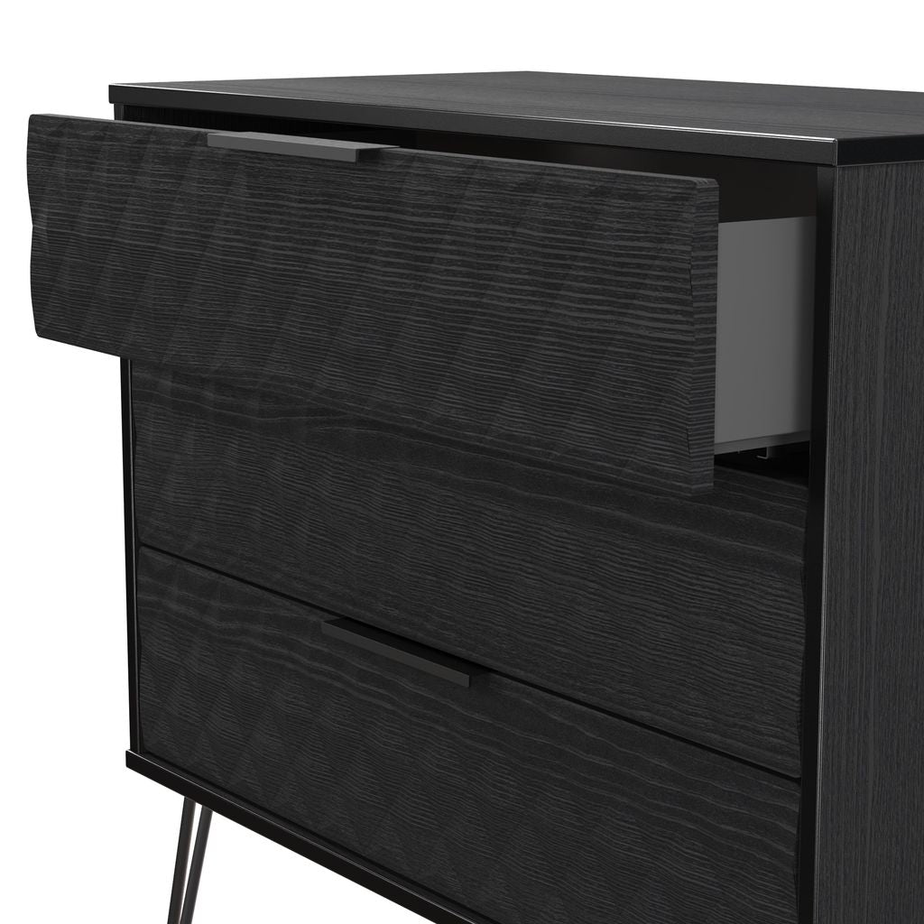Harlequin 3 Drawer Chest with Black Hairpin Legs