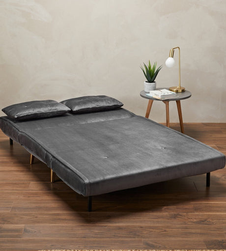 Madison 2 Seater Velvet Fold Out Sofa Bed - LPD