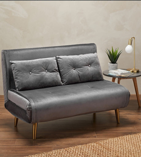 Madison 2 Seater Velvet Fold Out Sofa Bed - LPD